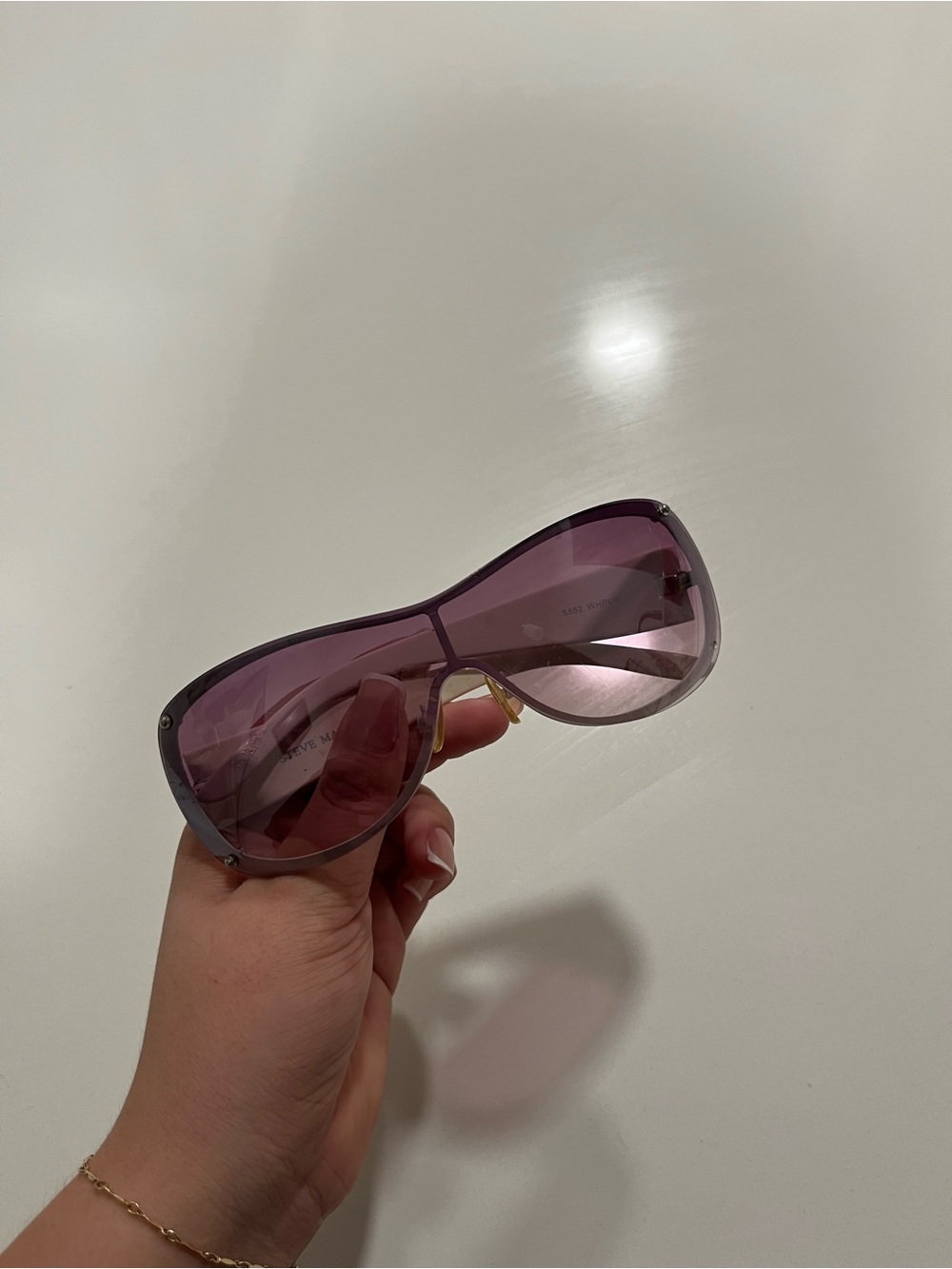 Steve Madden Y2K-style glasses overside wrap shield sunglasses